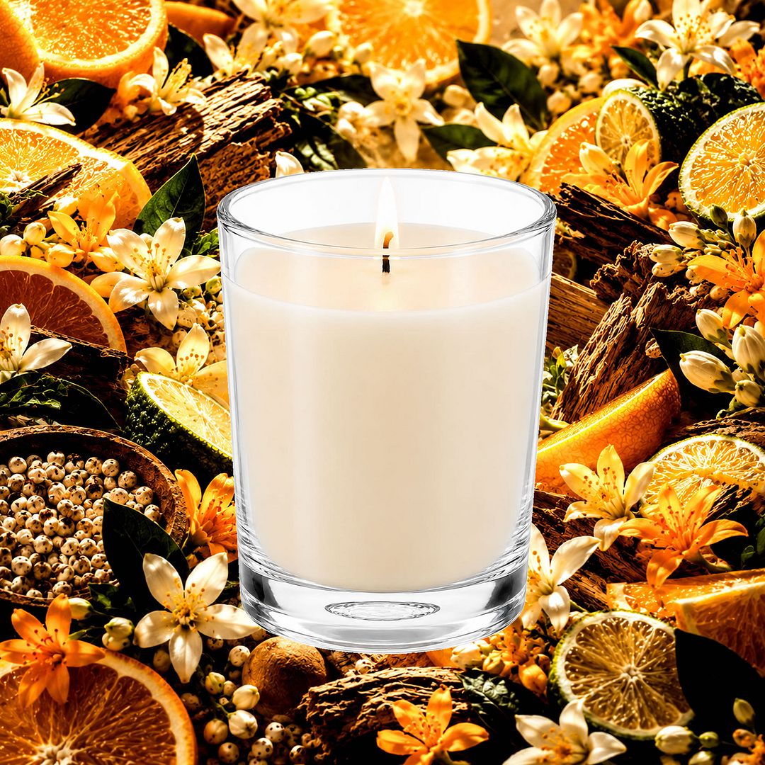White Pepper Orange Blossoms Scented Votive Candles eco soy plant based – vegan, cruelty-free featuring bright orange blossoms and a hint of warm white pepper, handmade in Australia.