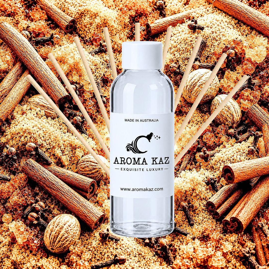 Brown Sugar Cinnamon Spice Diffuser Fragrance Oil Refill – vegan, cruelty-free featuring warm cinnamon and brown sugar blend, handmade in Australia.