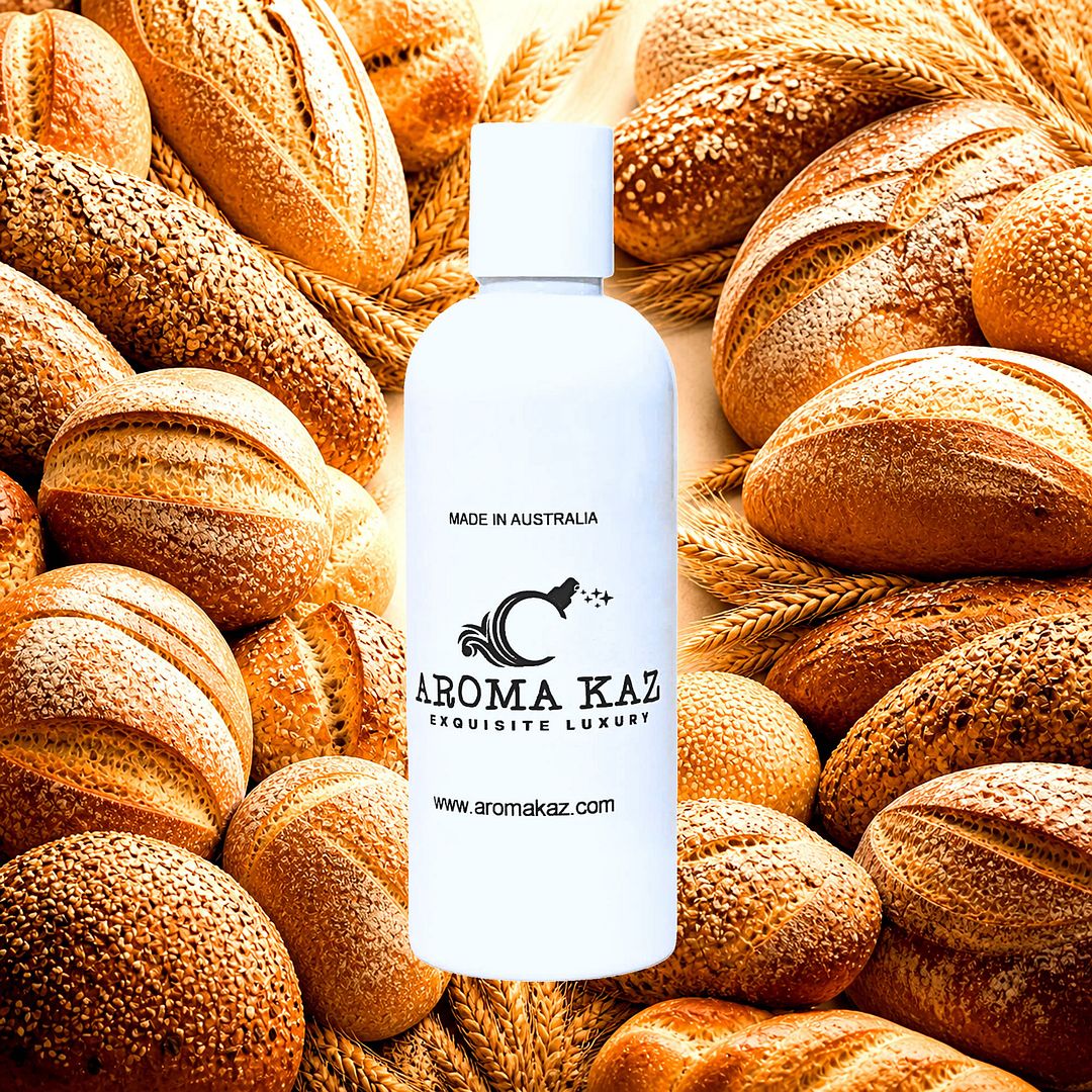 Fresh Bread Body Massage Oil – vegan, cruelty-free, plant-based hydrating oil with warm bakery bread aroma, handmade in Australia.