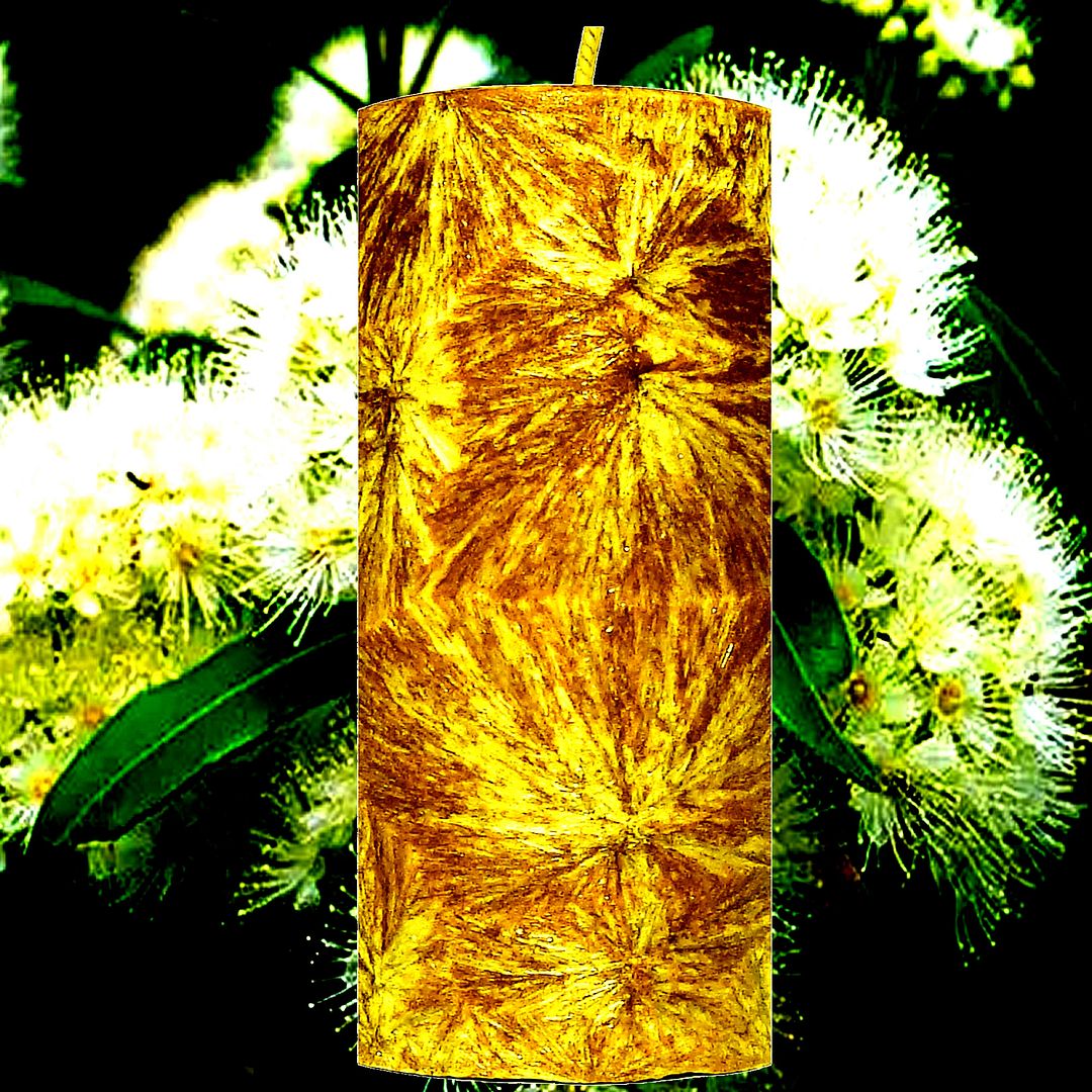 Lemon Myrtle Scented Palm Wax Pillar Candle Hand Poured