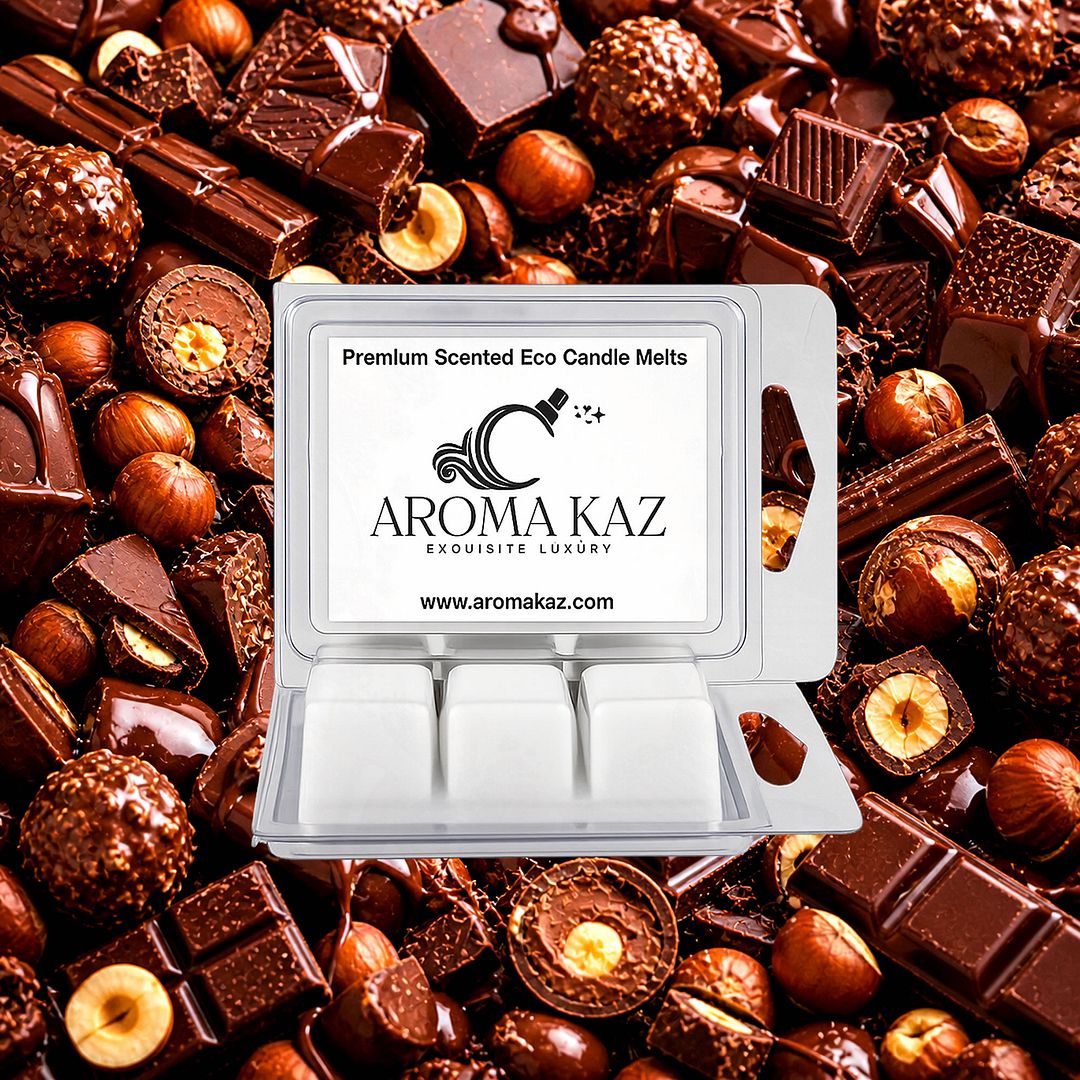 Chocolate Hazelnut eco soy wax melts – vegan, cruelty-free featuring creamy chocolate and toasted hazelnut fragrance, handmade in Australia.
