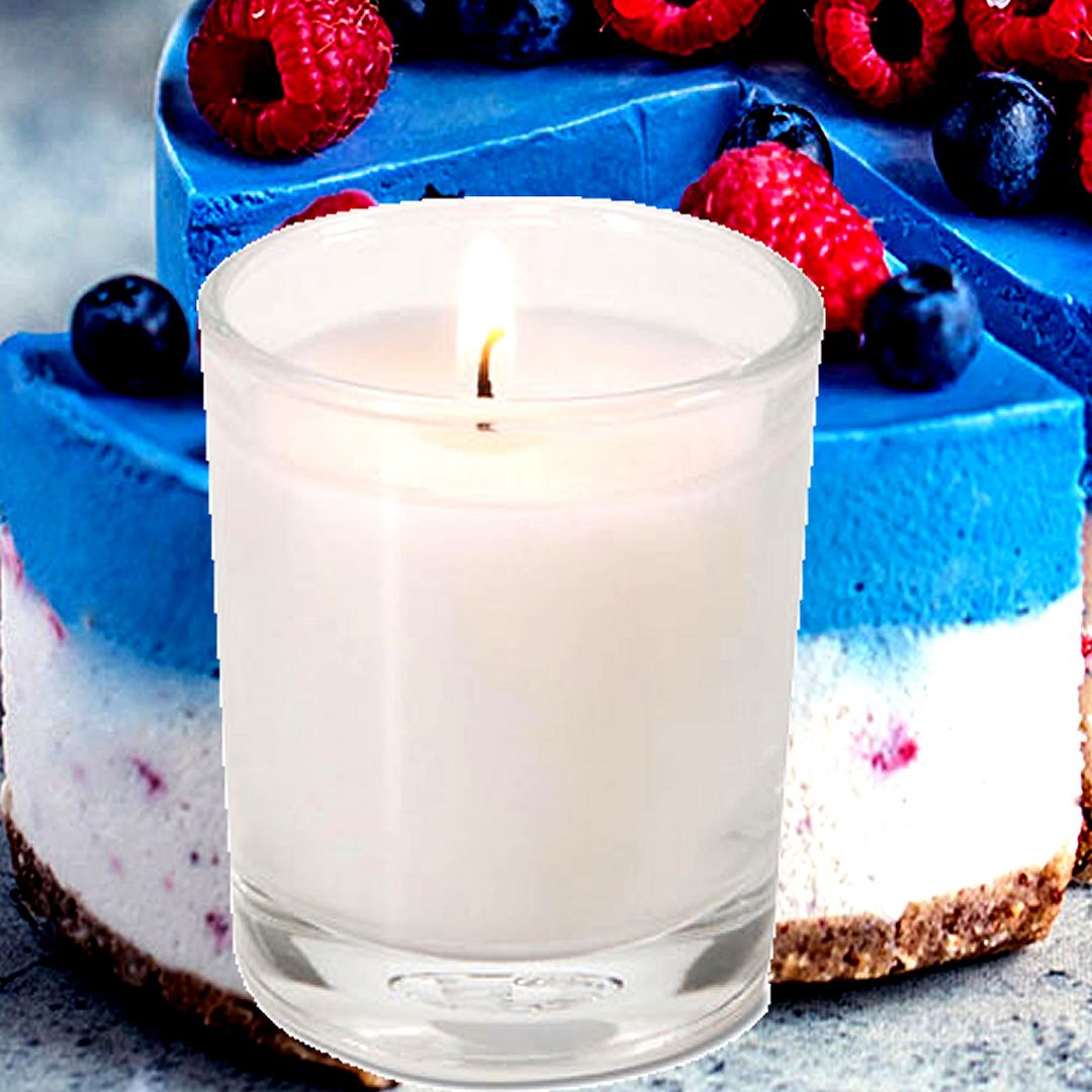 Blue Raspberry Cheesecake Scented Eco Soy Votive Candles Hand Poured