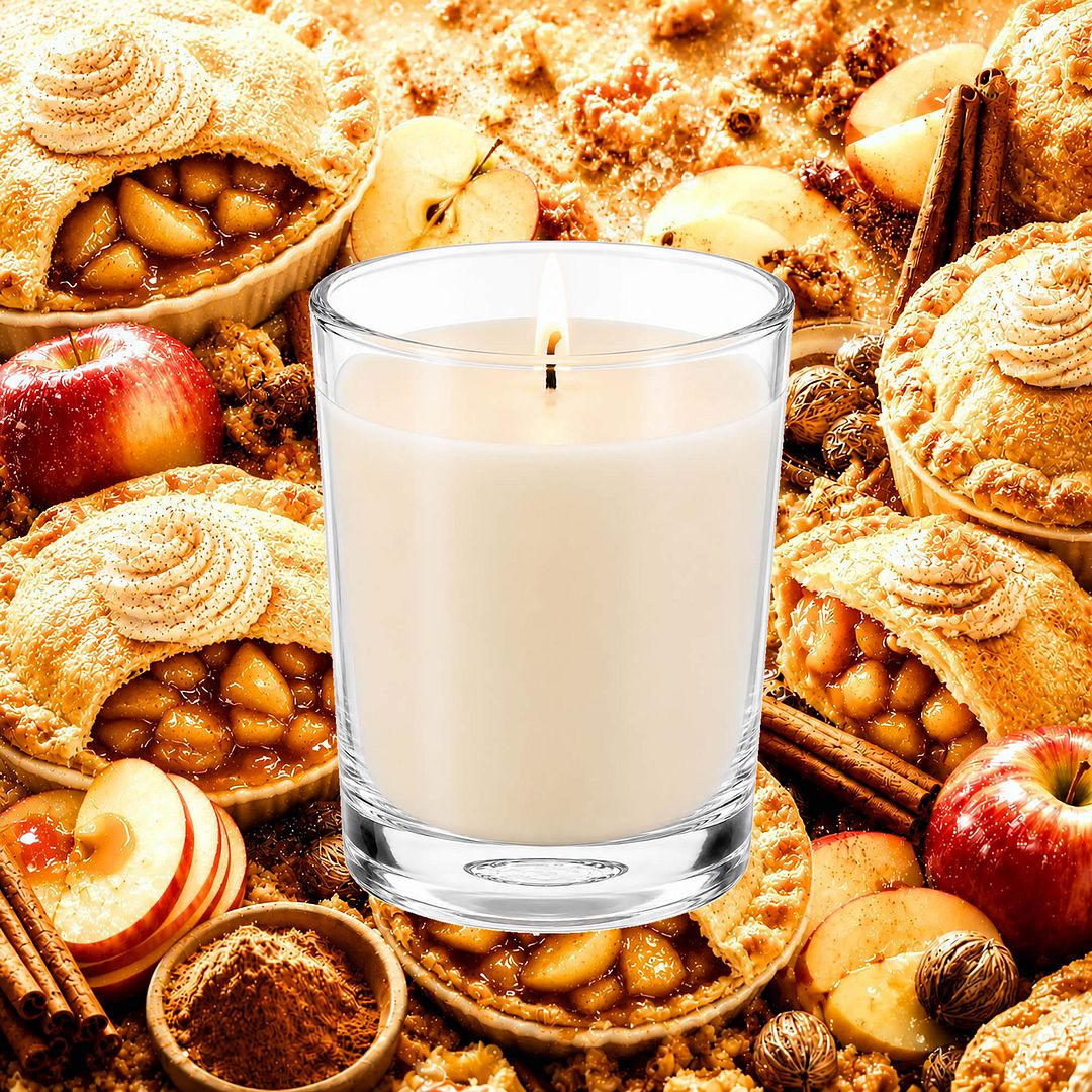 Warm Apple Pie Scented Votive Candles eco soy plant based – vegan, cruelty-free featuring sweet baked apples, cinnamon spice, and buttery crust, handmade in Australia.