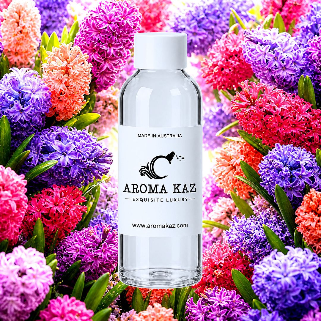 Hyacinth fragrance oil for candle making, soap making and perfume blending – vegan, cruelty-free featuring fresh spring hyacinth florals, handmade in Australia.