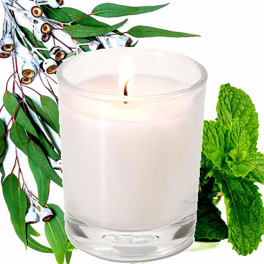 Eucalyptus & Peppermint Scented Eco Soy Votive Candles Hand Poured