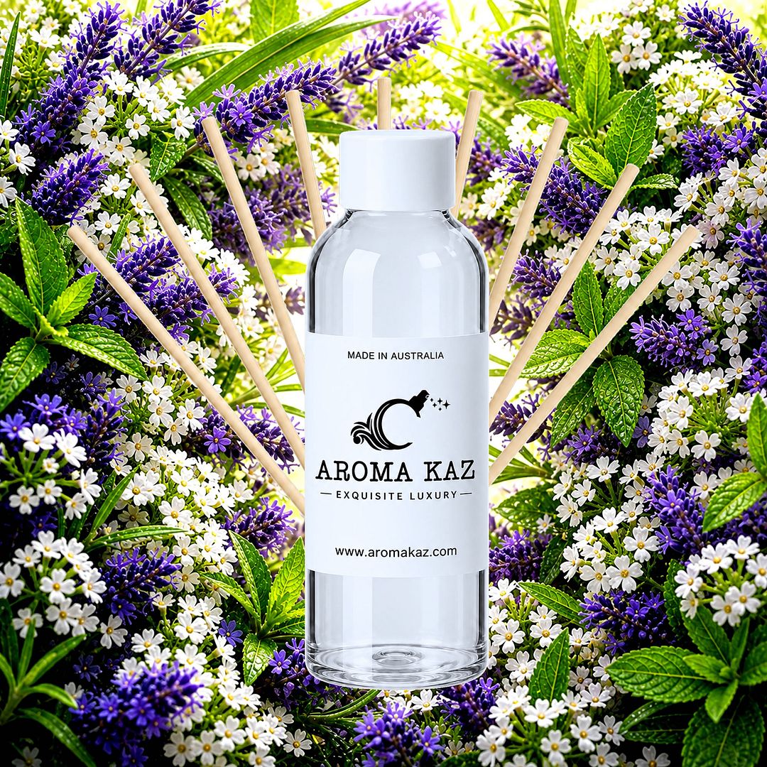 Lavender & Lemon Verbena Diffuser Fragrance Oil Refill – vegan, cruelty-free featuring fresh floral lavender and citrus floral lemon verbena, handmade in Australia.