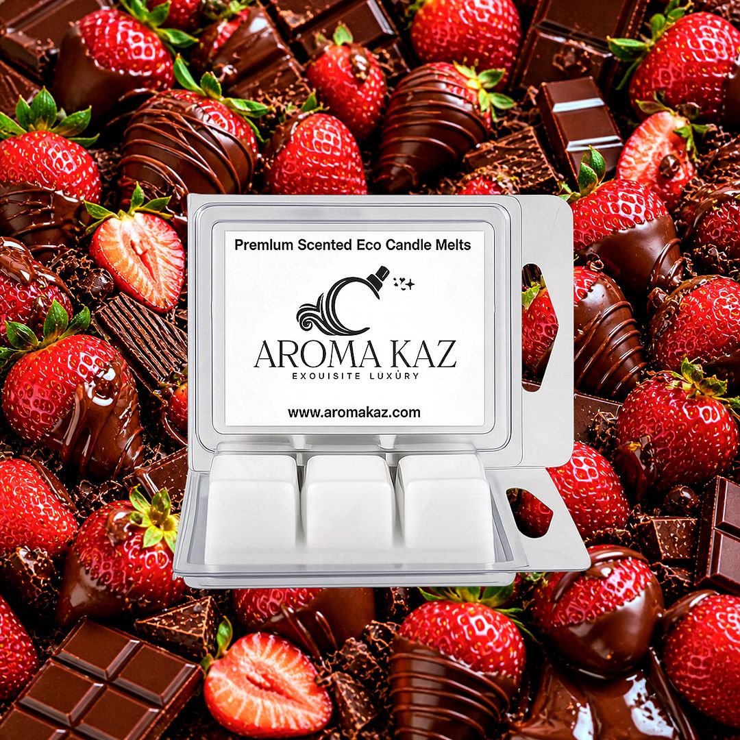 Chocolate Strawberries eco soy wax melts – vegan, cruelty-free featuring chocolate-dipped strawberry aroma, handmade in Australia.