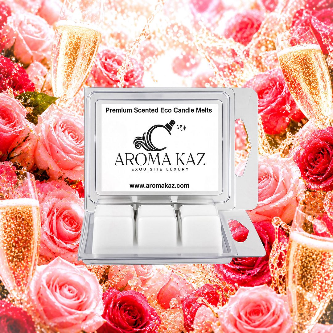 Champagne Roses eco soy wax melts – vegan, cruelty-free featuring sparkling rose floral aroma, handmade in Australia.
