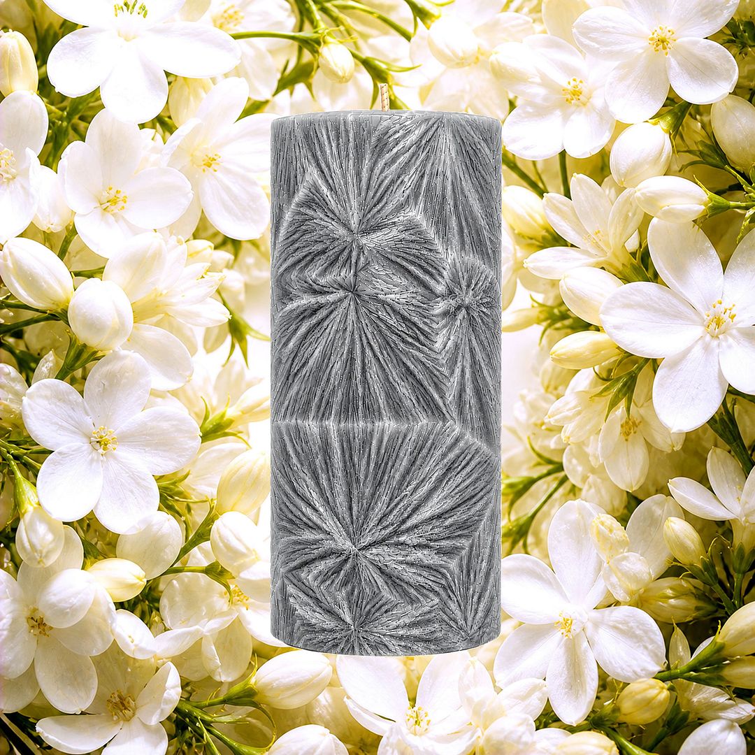 Jasmine plant based Pillar Candle – vegan, cruelty-free featuring sweet romantic jasmine florals, handmade in Australia.