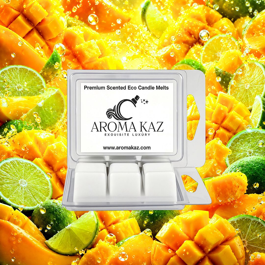 Thai Lime & Mango eco soy wax melts – vegan, cruelty-free featuring juicy mango and bright zesty lime, handmade in Australia.