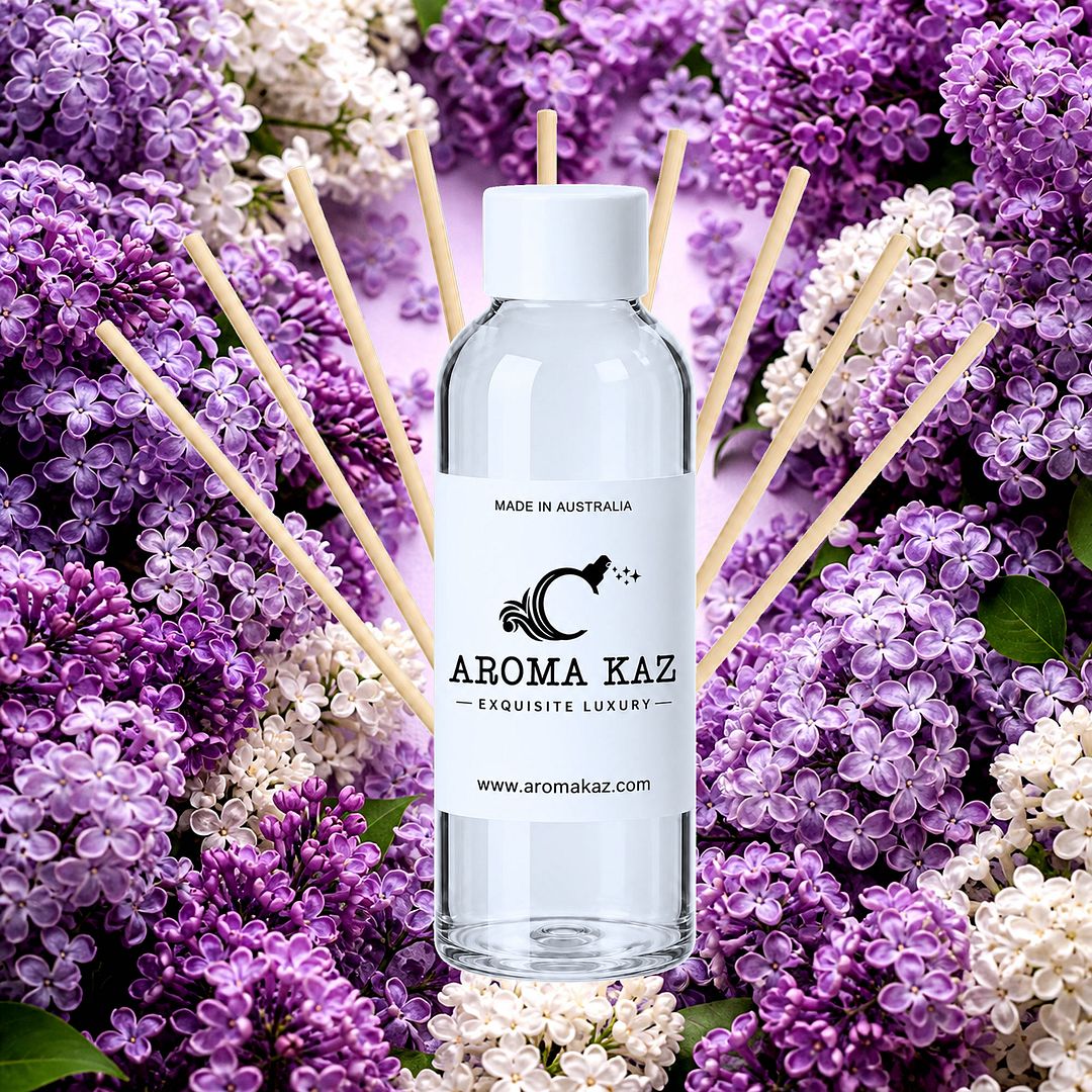 Fresh Lilac Diffuser Fragrance Oil Refill – vegan, cruelty-free featuring romantic lilac blossoms, handmade in Australia.