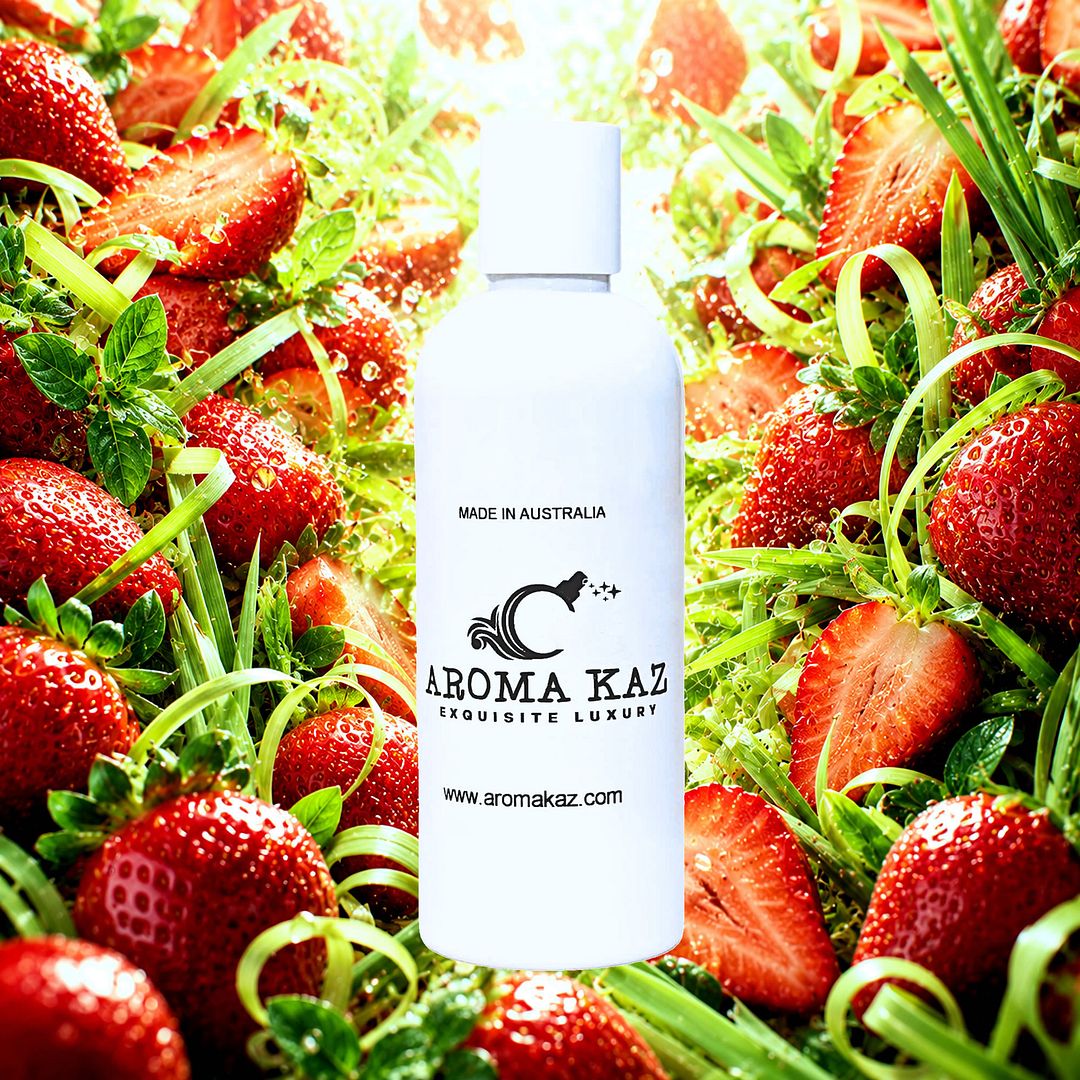 Strawberry Lemongrass Body Massage Oil – vegan, cruelty-free, plant-based hydrating oil with juicy strawberries and zesty citrus lemongrass, handmade in Australia.