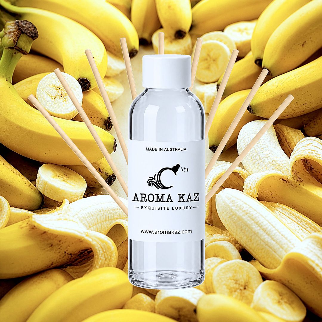 Fresh Bananas Diffuser Fragrance Oil Refill – vegan, cruelty-free featuring sweet ripe banana aroma, handmade in Australia.