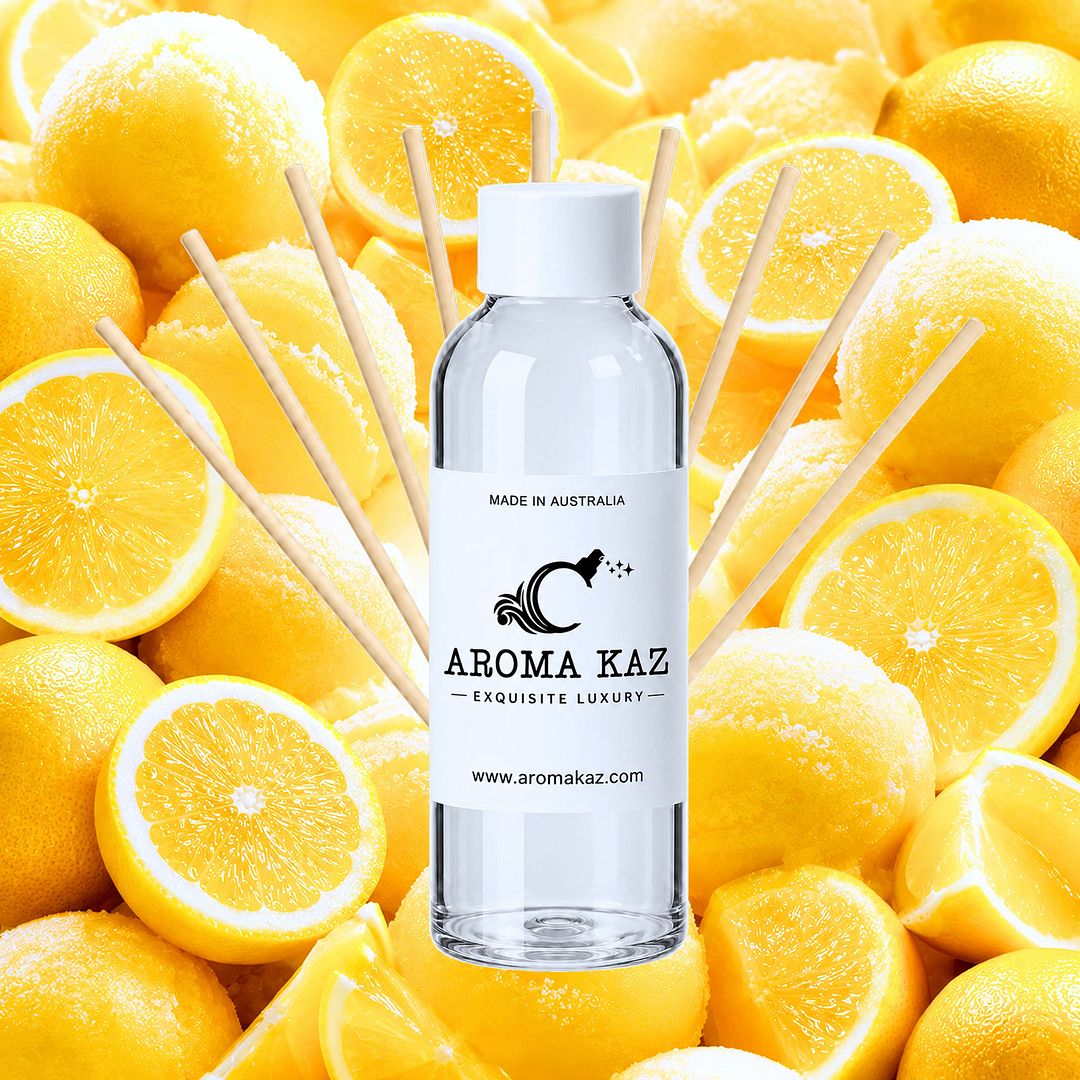 Creamy Lemon Gelato Diffuser Fragrance Oil Refill – vegan, cruelty-free featuring a bright sweet lemon gelato aroma, handmade in Australia.