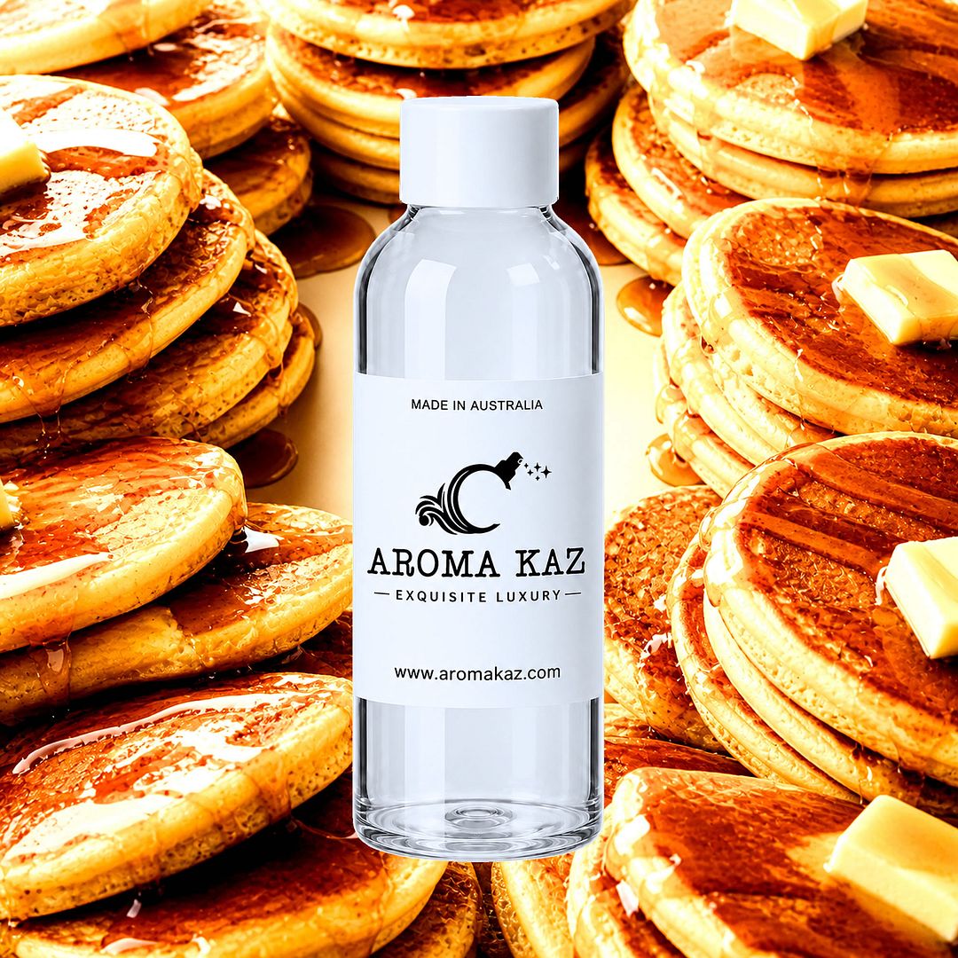 Pancakes & Maple Syrup fragrance oil for candle making, soap making and perfume blending – vegan, cruelty-free featuring fluffy pancake sweetness and rich maple syrup, handmade in Australia.