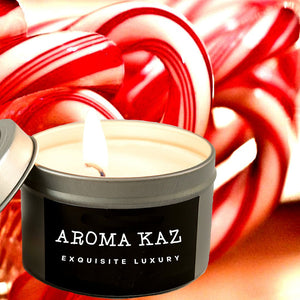 Candy Cane Scented Eco Soy Tin Candles Hand Poured