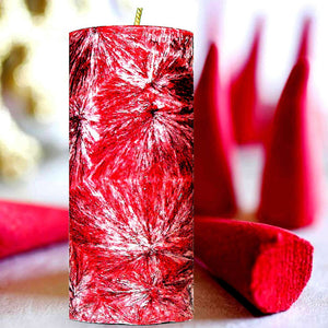 Dragons Blood Scented Palm Wax Pillar Candle Hand Poured