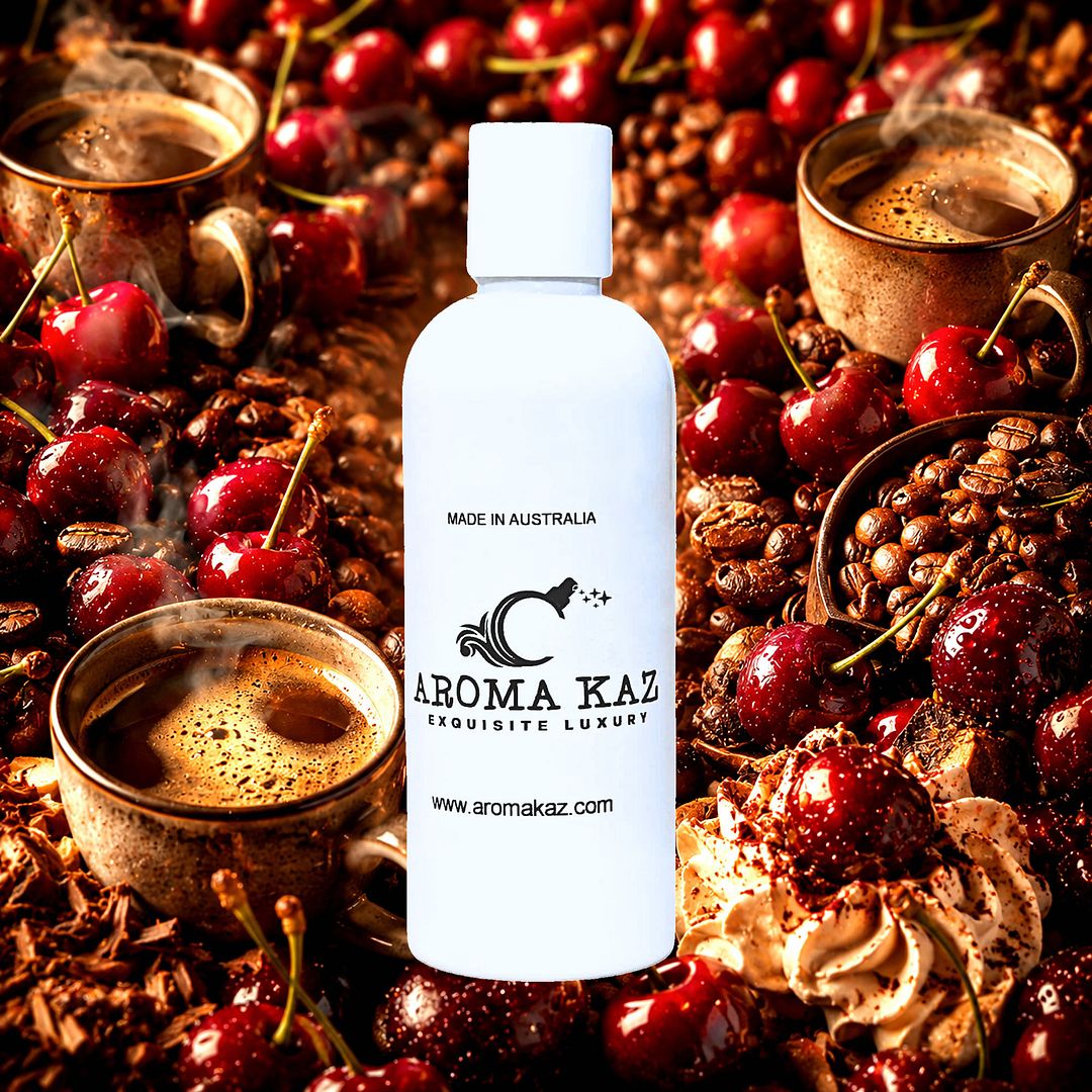 Cherry Coffee Body Wash Shower Gel – vegan, cruelty-free featuring bold coffee with sweet cherry notes, handmade in Australia.