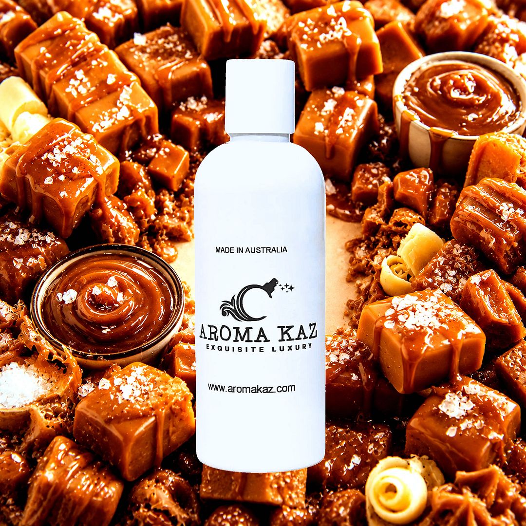 Salted Caramels Body Massage Oil – vegan, cruelty-free, plant-based hydrating oil with rich buttery caramel and a touch of sugar salt, handmade in Australia.