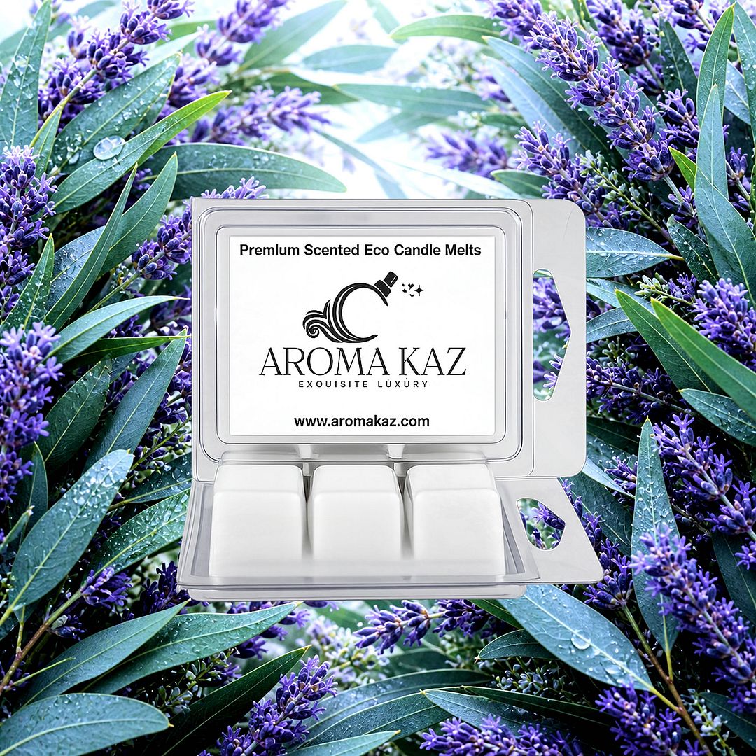 Eucalyptus & Lavender eco soy wax melts – vegan, cruelty-free featuring calming lavender and fresh eucalyptus, handmade in Australia.