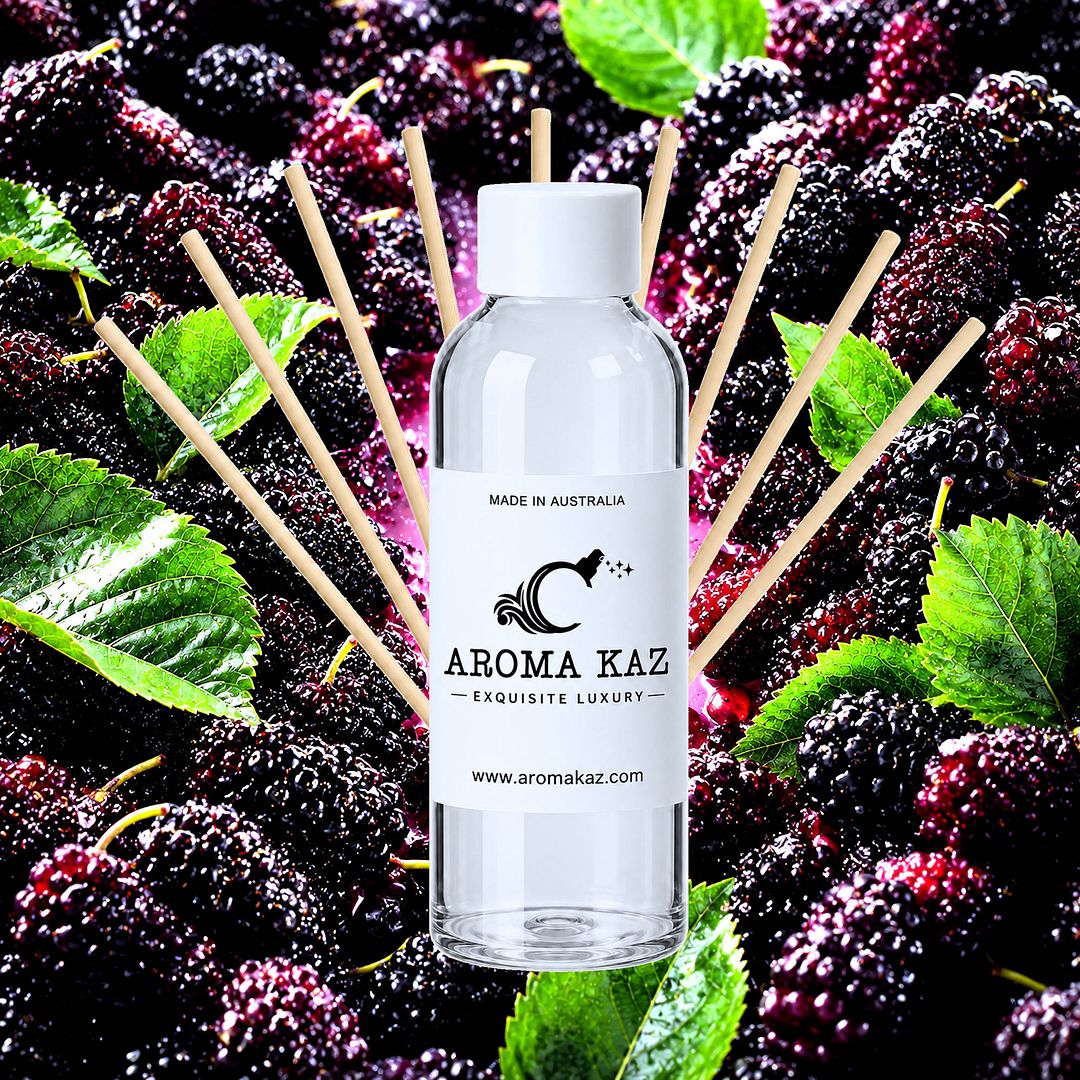 Juicy Mulberries Diffuser Fragrance Oil Refill – vegan, cruelty-free featuring juicy plump mulberry fruit notes, handmade in Australia.