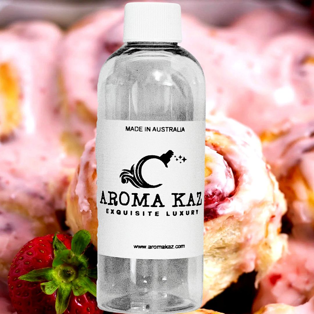 Strawberry Cinnamon Buns Vegan candle and soap making fragrance oil, cruelty-free and made in Australia. Ideal for DIY crafts, candles, soaps, bath body and home fragrance projects.