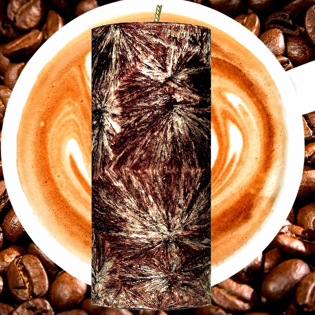 Coffee Vanilla Scented Palm Wax Pillar Candle Hand Poured