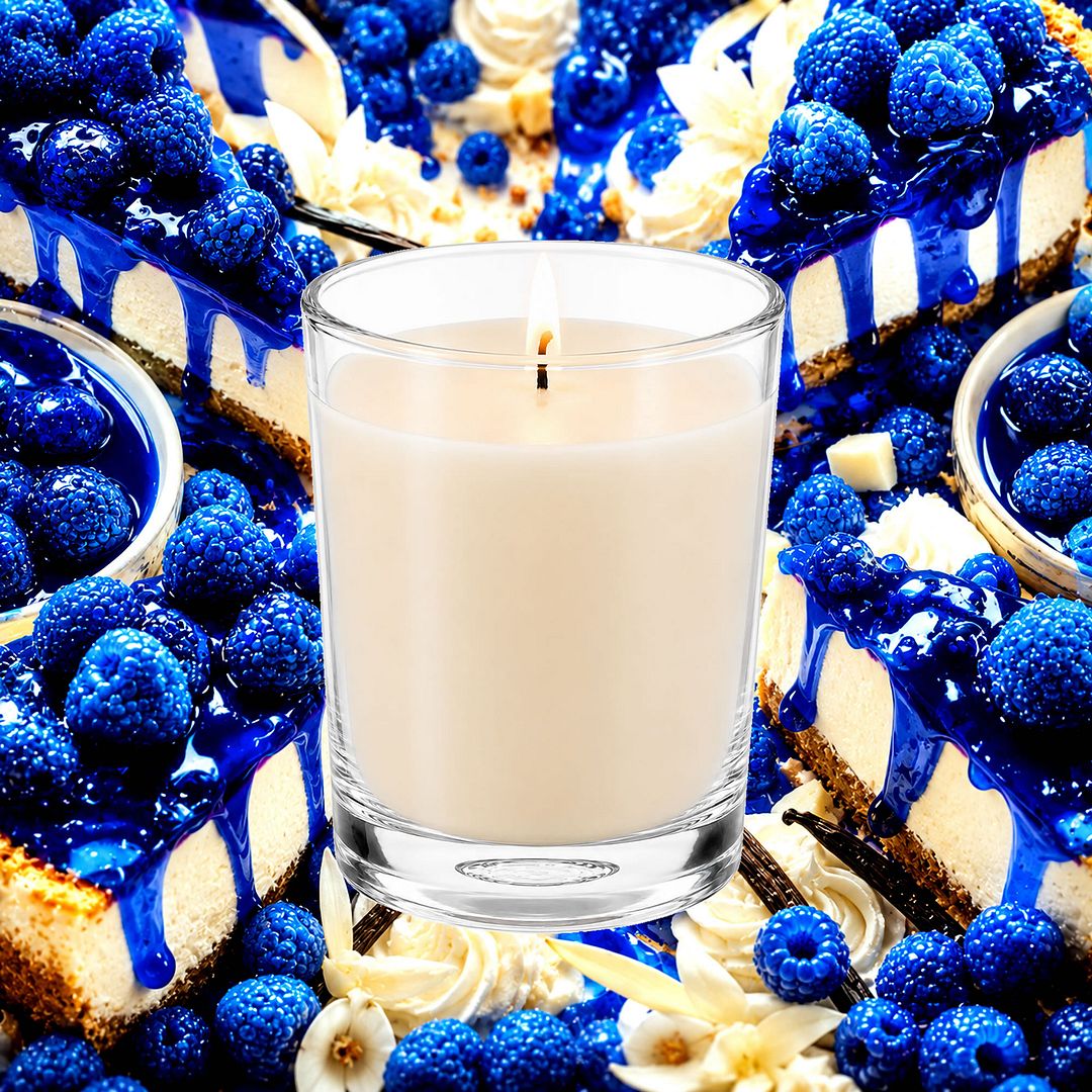 Blue Raspberry Cheesecake Scented Votive Candles eco soy plant based – vegan, cruelty-free featuring fruity blue raspberry cheesecake aroma, handmade in Australia.