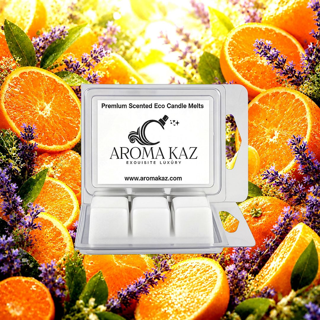 Sweet Orange & Lavender eco soy wax melts – vegan, cruelty-free featuring citrus sweet orange and fresh floral lavender, handmade in Australia.