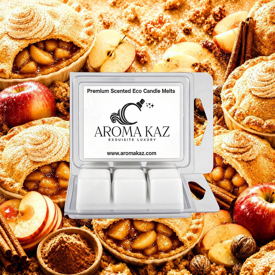Warm Apple Pie eco soy wax melts – vegan, cruelty-free featuring sweet baked apples, cinnamon spice, and buttery crust, handmade in Australia.