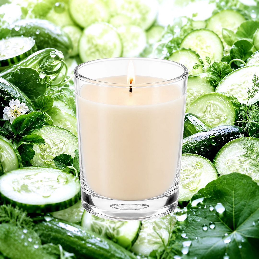 Fresh Cucumber Scented Votive Candles eco soy plant based – vegan, cruelty-free featuring crisp cooling cucumber, handmade in Australia.