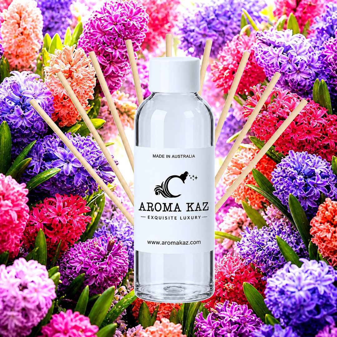 Hyacinth Diffuser Fragrance Oil Refill – vegan, cruelty-free featuring fresh spring hyacinth florals, handmade in Australia.