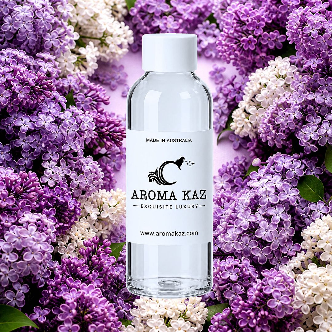 Fresh Lilac fragrance oil for candle making, soap making and perfume blending – vegan, cruelty-free featuring romantic lilac blossoms, handmade in Australia.