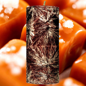 Salted Caramels Scented Palm Wax Pillar Candle – Vegan, Cruelty-Free, Made in Australia - Long-Lasting Fragrance – Perfect for Weddings, Birthdays, Christmas Gifts & All Occasions