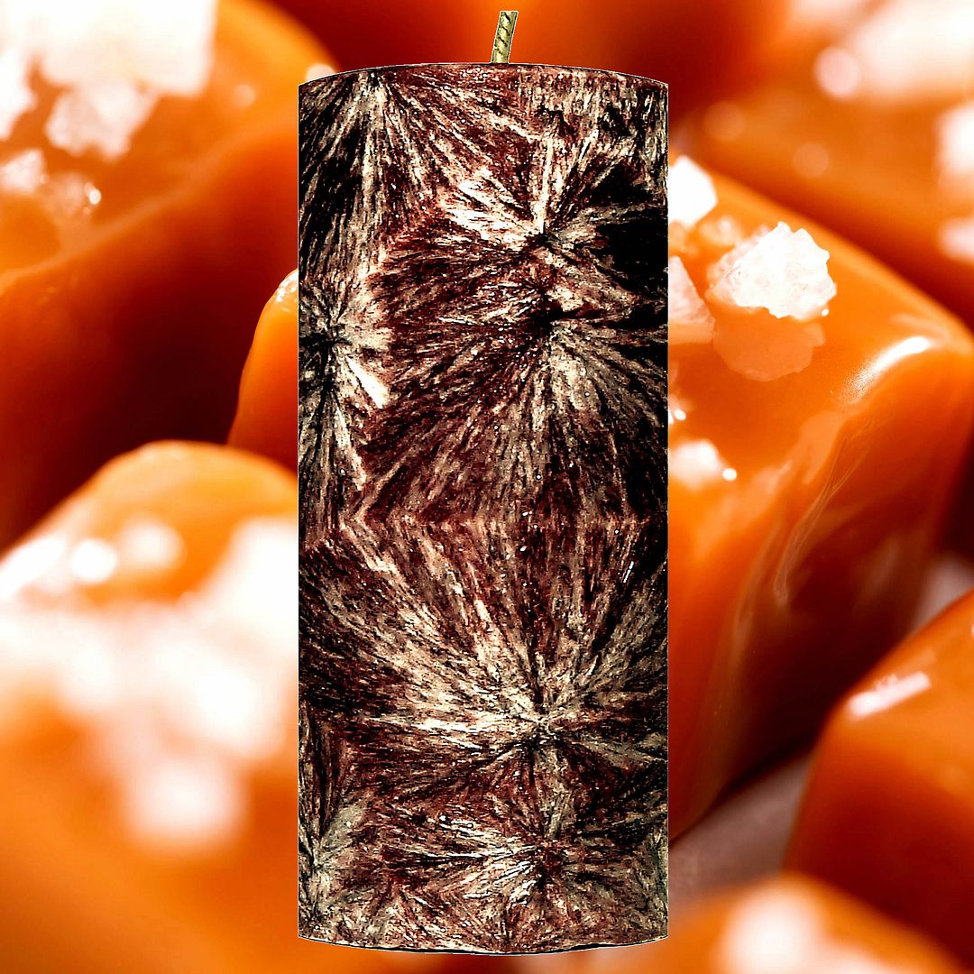 Salted Caramels Scented Palm Wax Pillar Candle – Vegan, Cruelty-Free, Made in Australia - Long-Lasting Fragrance – Perfect for Weddings, Birthdays, Christmas Gifts & All Occasions