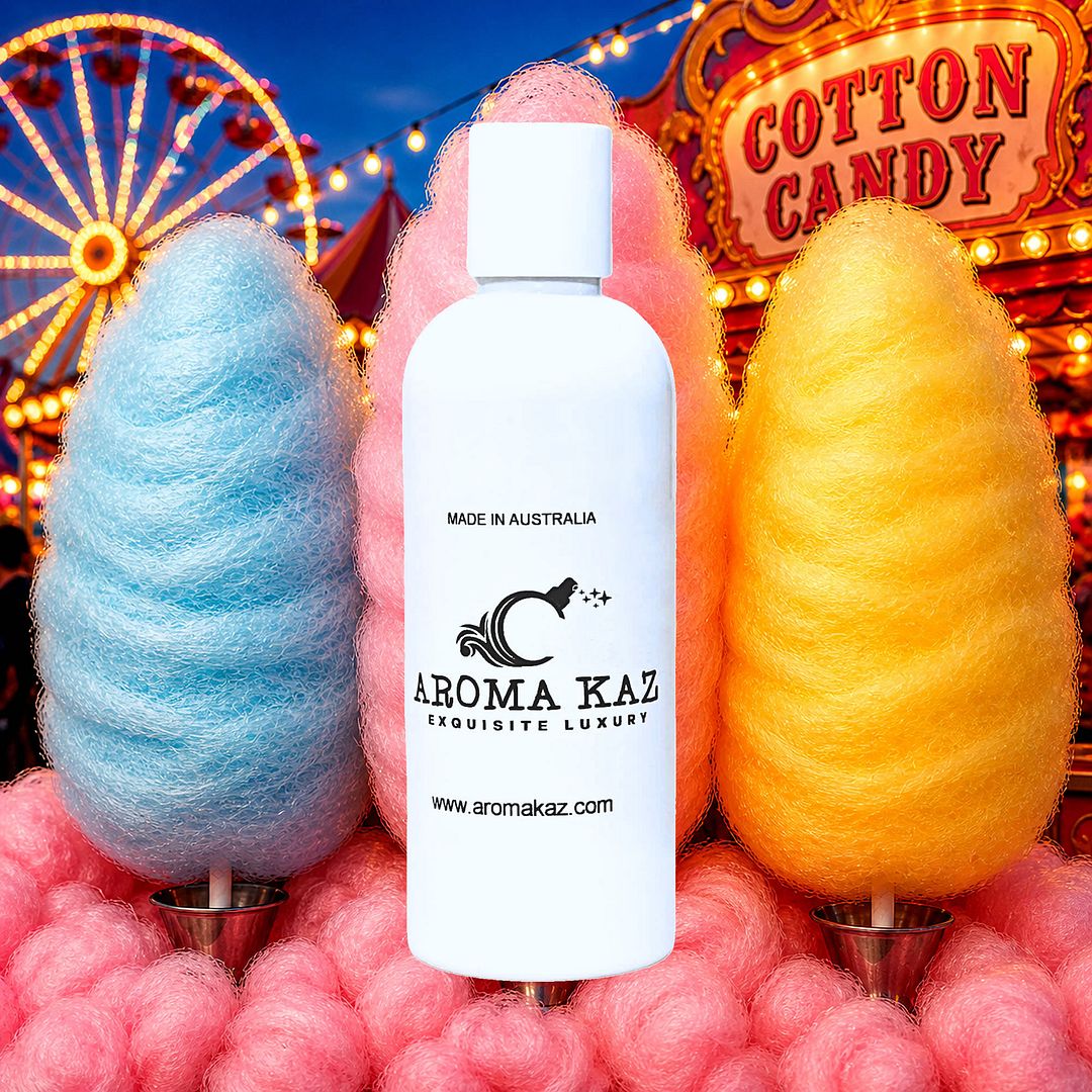 Cotton Candy Body Massage Oil – vegan, cruelty-free, plant-based hydrating oil with a sugary spun-sugar candy aroma, handmade in Australia.