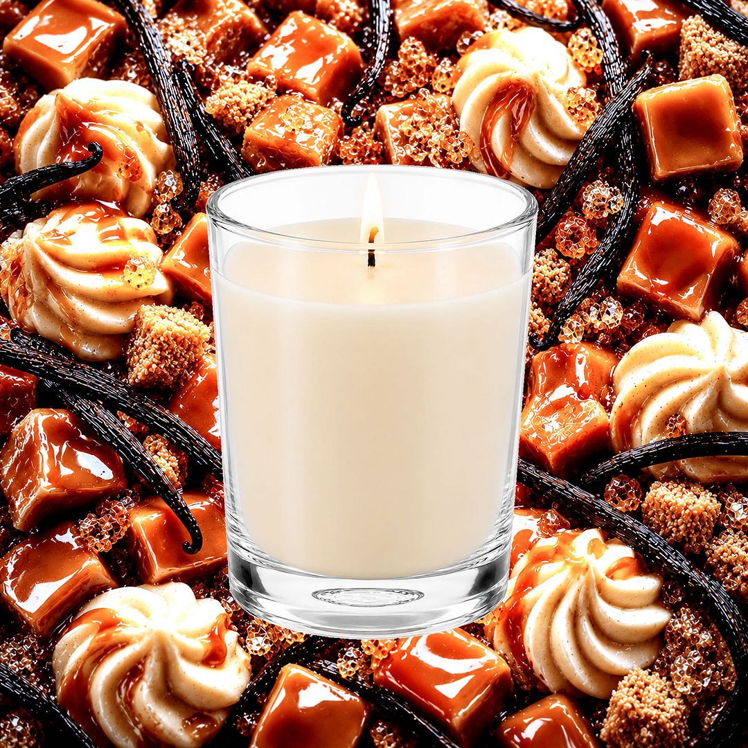 Brown Sugar Vanilla Caramel Scented Votive Candles eco soy plant based – vegan, cruelty-free featuring rich caramel, brown sugar and vanilla dessert aroma, handmade in Australia.