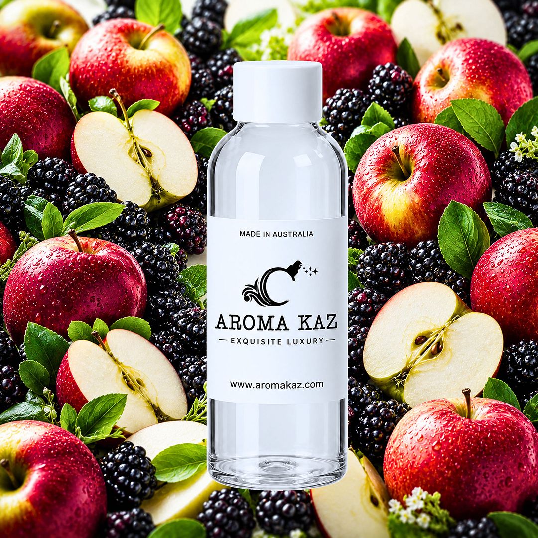 Apples & Blackberries fragrance oil for candle making, soap making and perfume blending – vegan, cruelty-free featuring juicy mixed berry apple fragrance, handmade in Australia.