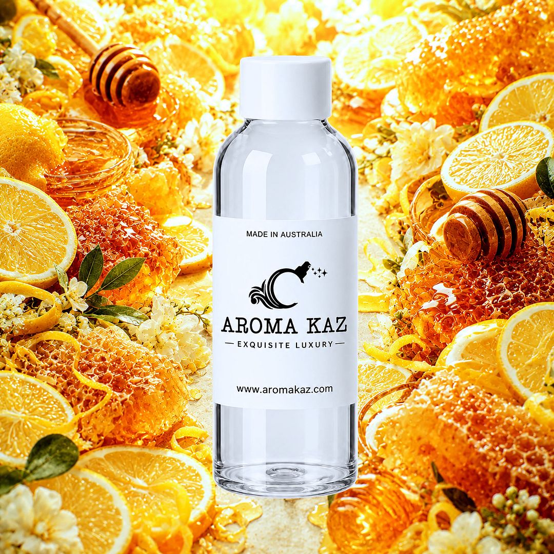 Manuka Honey & Lemon fragrance oil for candle making, soap making and perfume blending – vegan, cruelty-free featuring soothing manuka honey and bright lemon zest, handmade in Australia.