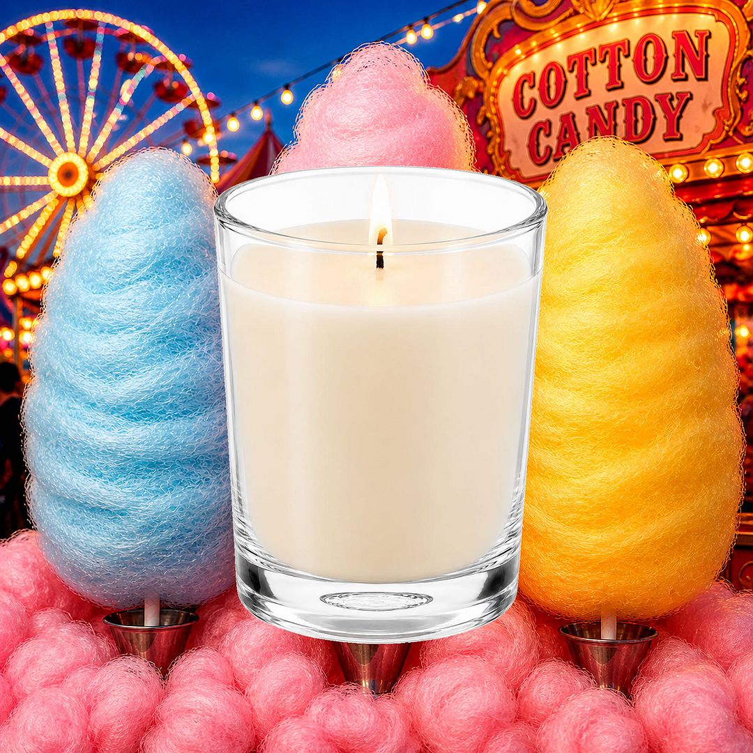 Cotton Candy Scented Votive Candles eco soy plant based – vegan, cruelty-free featuring a sugary spun-sugar candy aroma, handmade in Australia.