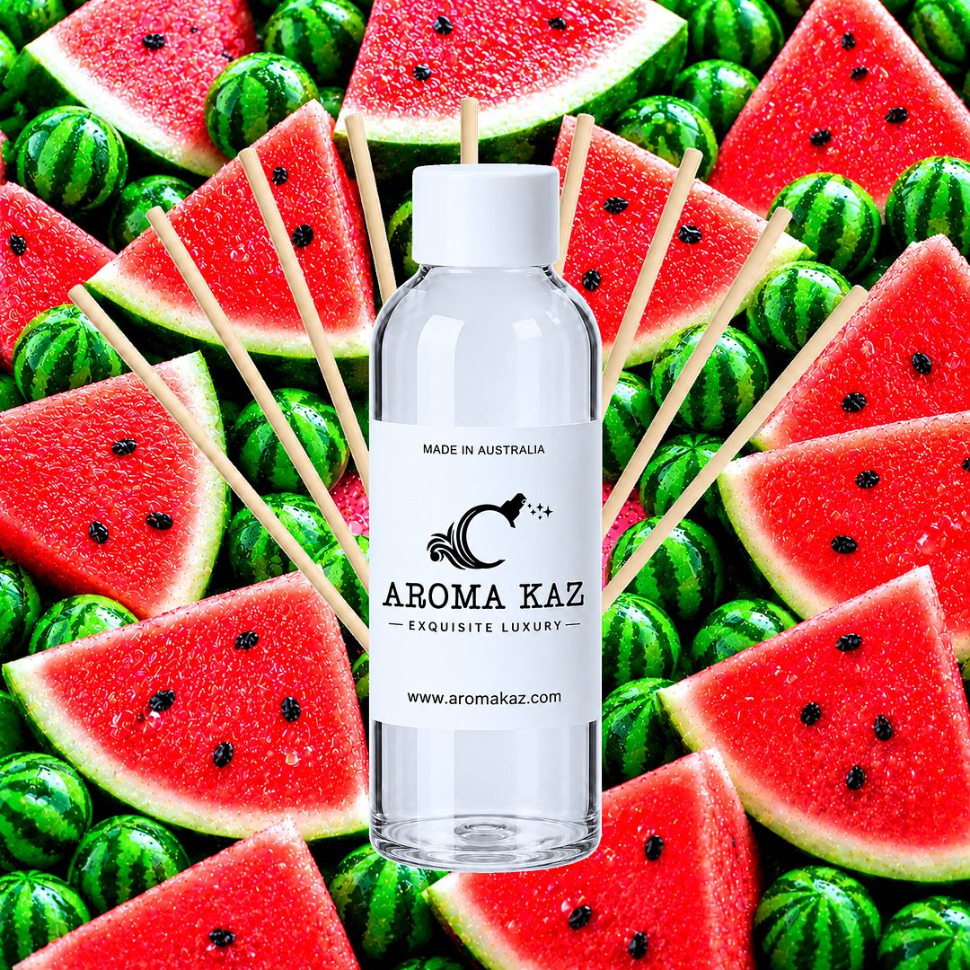 Watermelon Bubblegum Diffuser Fragrance Oil Refill – vegan, cruelty-free featuring juicy watermelon and sweet bubblegum candy notes, handmade in Australia.