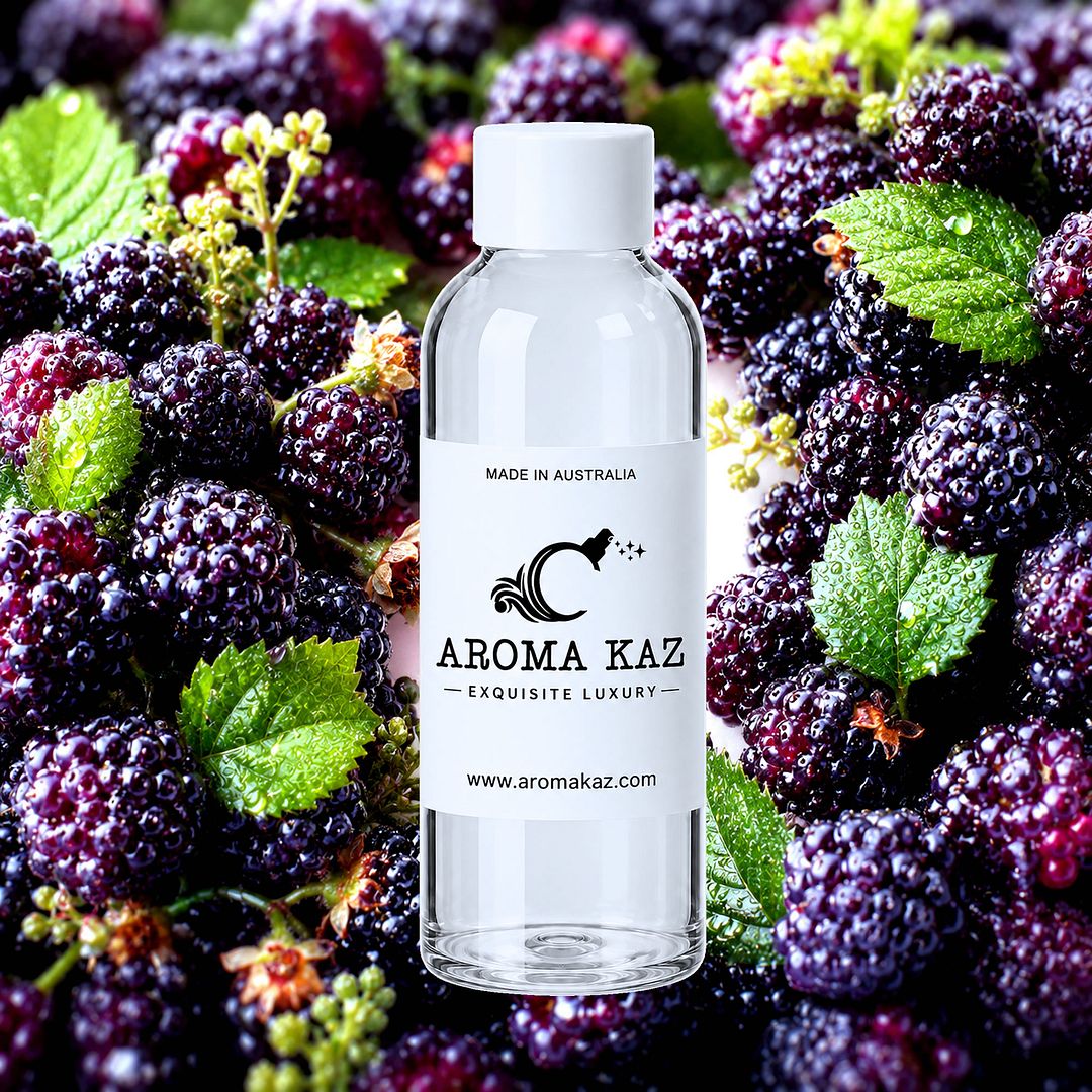 Black Raspberries fragrance oil for candle making, soap making and perfume blending – vegan, cruelty-free featuring fruity berry aroma with juicy raspberry notes, handmade in Australia.
