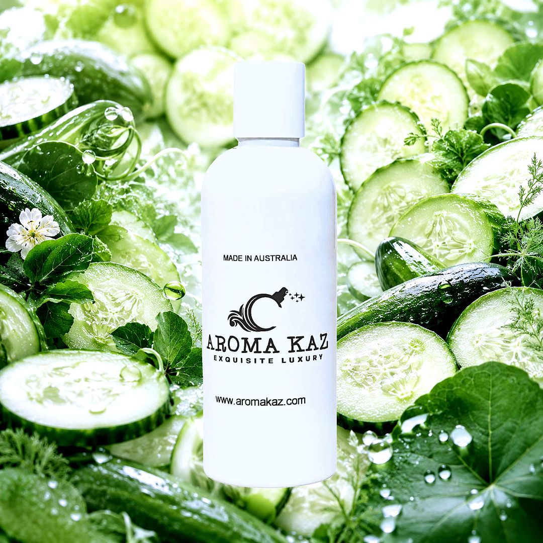 Fresh Cucumber Body Massage Oil – vegan, cruelty-free, plant-based hydrating oil with crisp cooling cucumber, handmade in Australia.