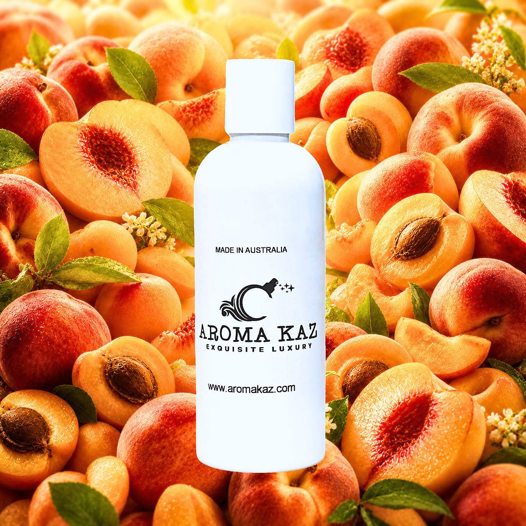 Apricot Peaches Body Massage Oil – vegan, cruelty-free fruity oil with sweet apricot and peach notes, handmade in Australia.