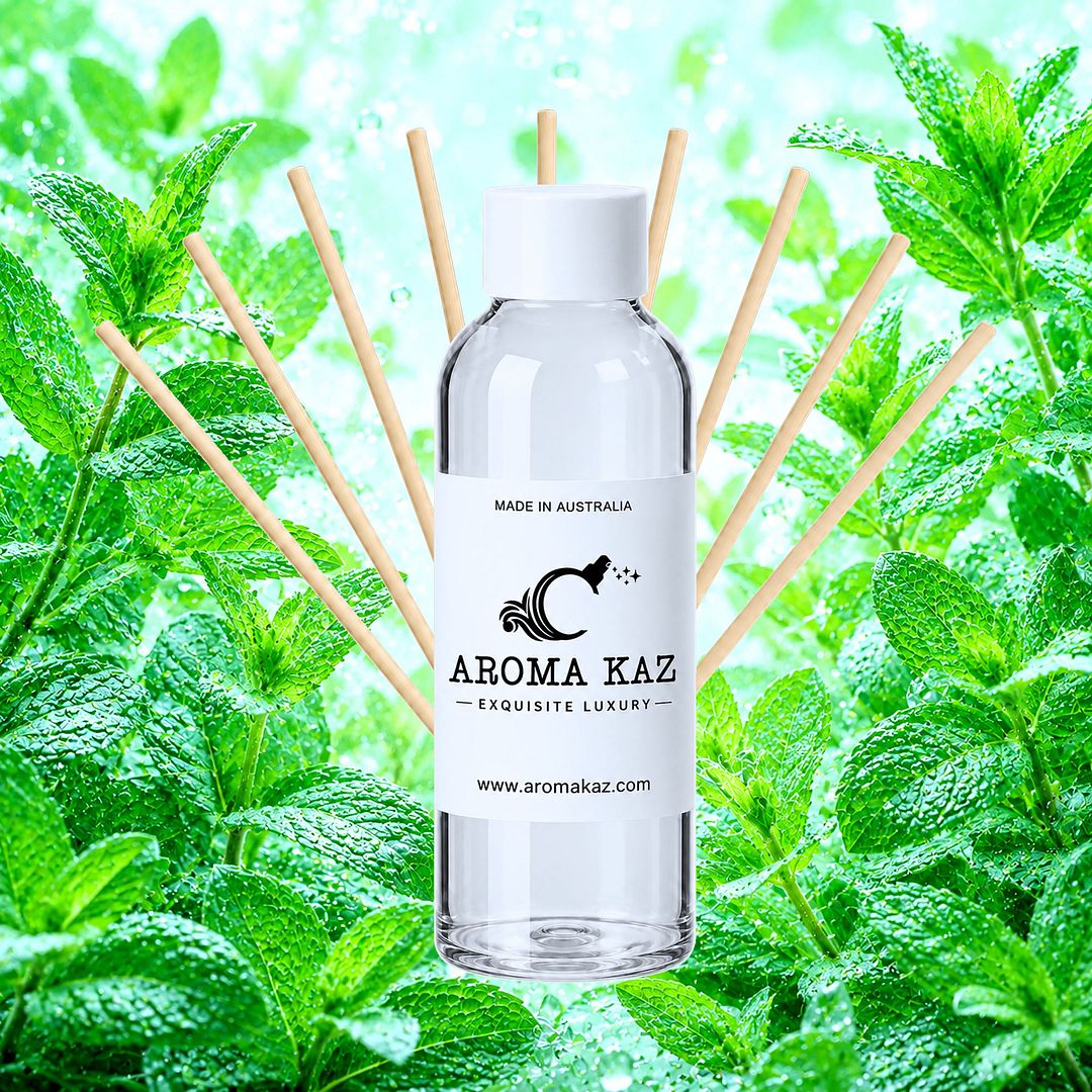 Fresh Spearmint Diffuser Fragrance Oil Refill – vegan, cruelty-free featuring crisp spearmint, handmade in Australia.