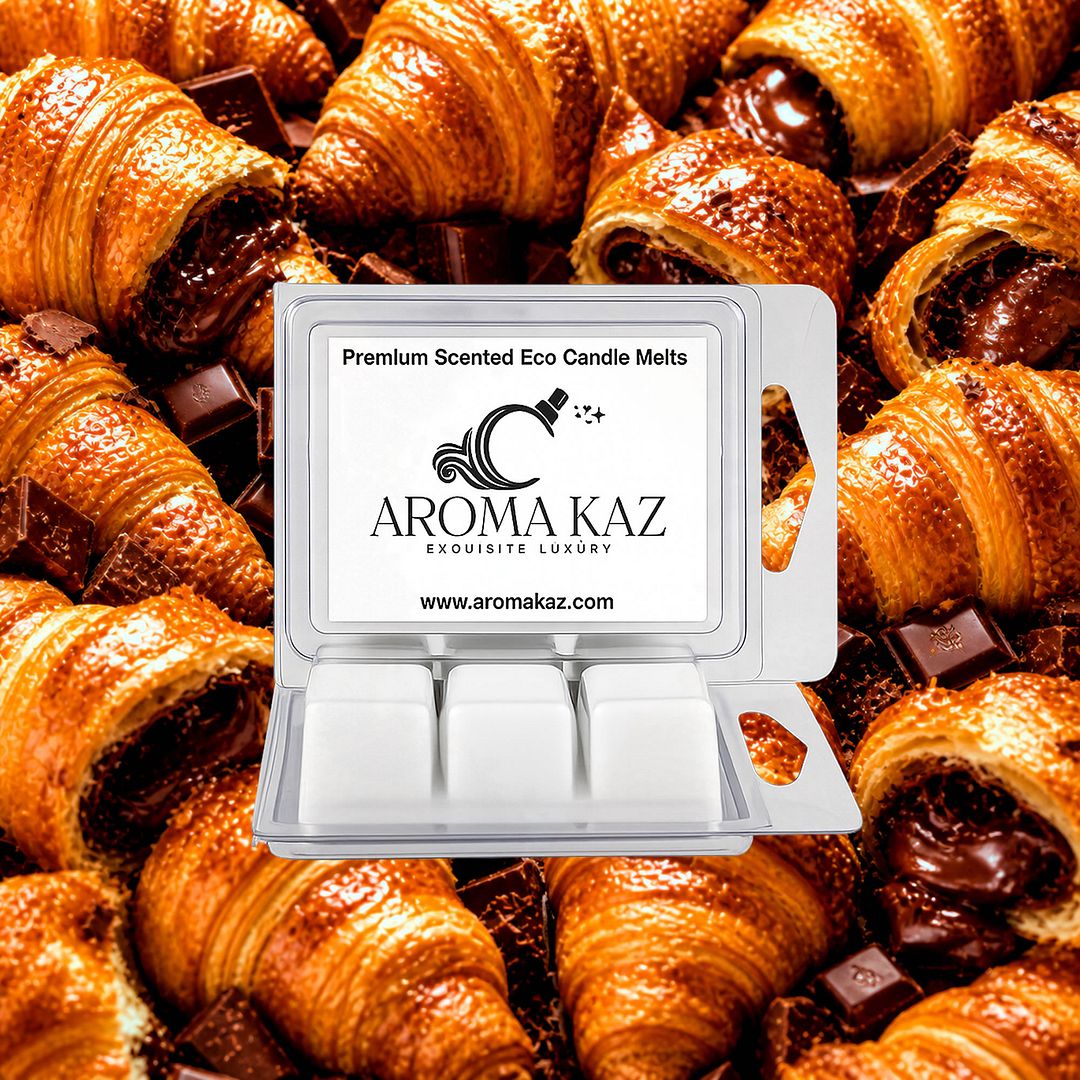 Chocolate Croissants eco soy wax melts – vegan, cruelty-free featuring warm buttery pastry and chocolate aroma, handmade in Australia.