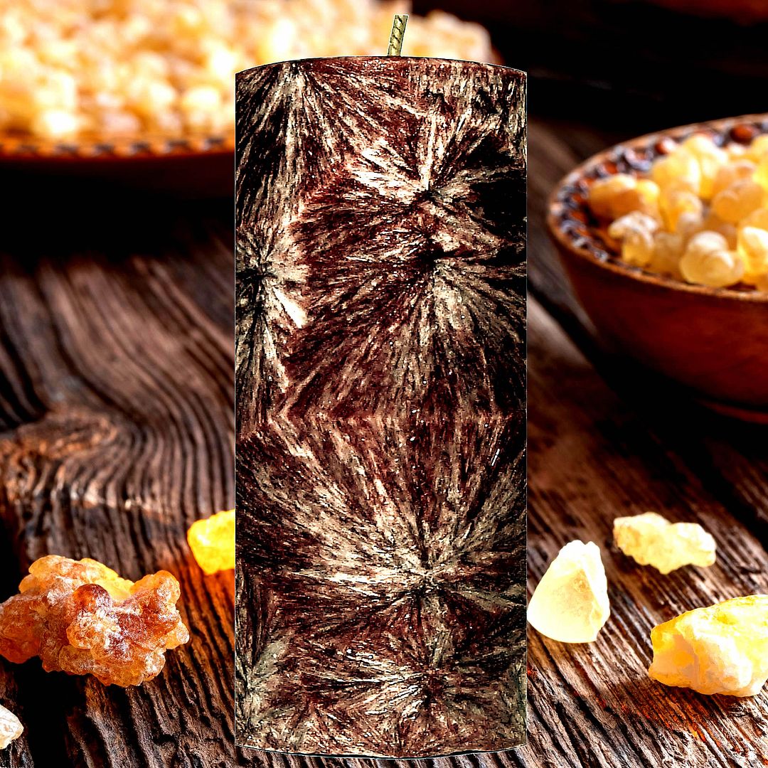 Frankincense Parchouli Palm Wax Pillar Candle
