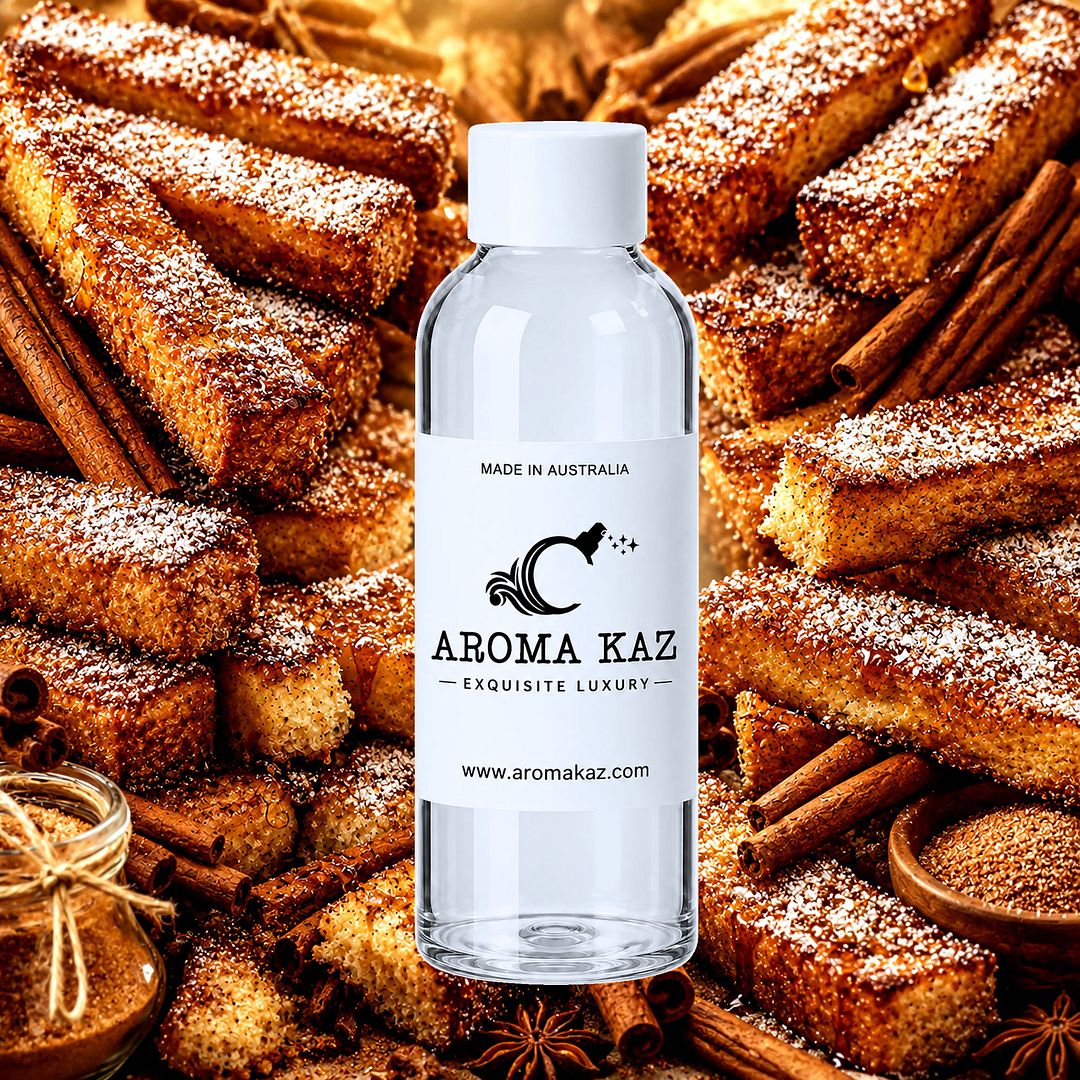 Cinnamon French Toast fragrance oil for candle making, soap making and perfume blending – vegan, cruelty-free featuring sweet cinnamon spice and sugary toast fragrance, handmade in Australia.