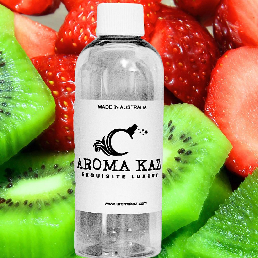 Strawberries & Kiwi Fruit Vegan candle and soap making fragrance oil, cruelty-free and made in Australia. Ideal for DIY crafts, candles, soaps, bath body and home fragrance projects.