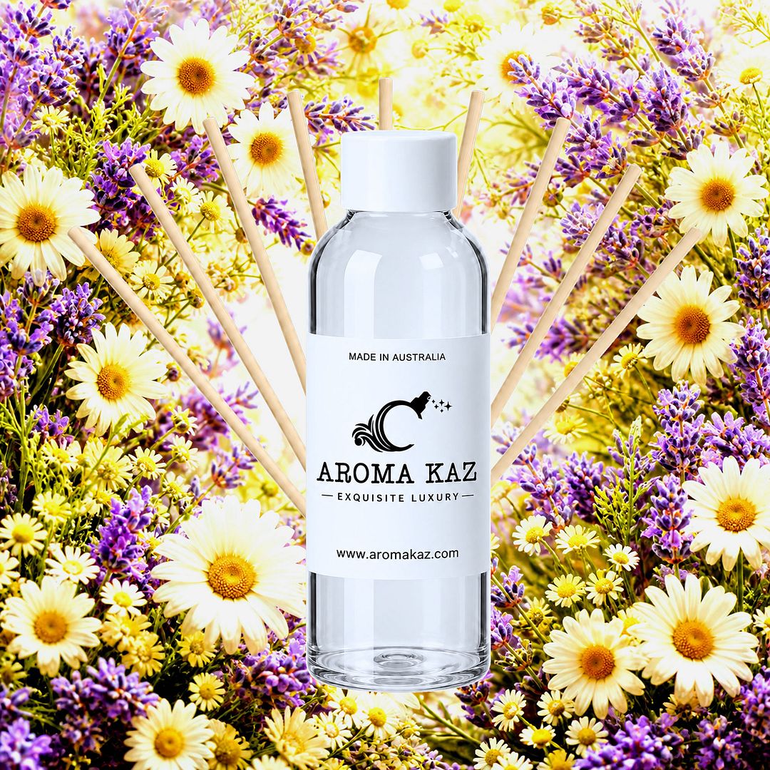 Chamomile & Lavender Diffuser Fragrance Oil Refill – vegan, cruelty-free featuring calming chamomile and lavender herbal aroma, handmade in Australia.